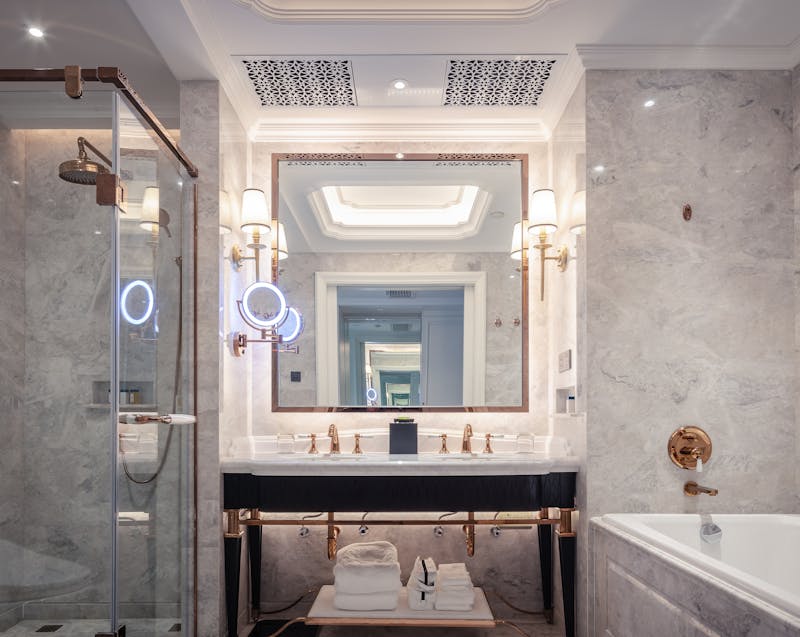 a well-lit bathroom